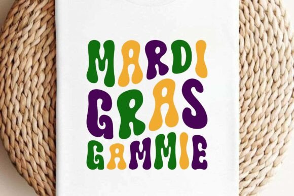 Retro Wavy Mardi Gras Gammie Svg Png
